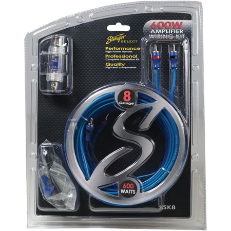 STINGER Select 8-Gauge Wiring Kit w/Ultra-Flexible Copper-Clad Aluminum Cables SSK8